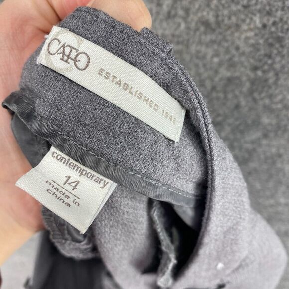 Cato Dress Pants Women 14 Gray High Rise Pleated Contemporary Rayon Pockets - Picture 8 of 10